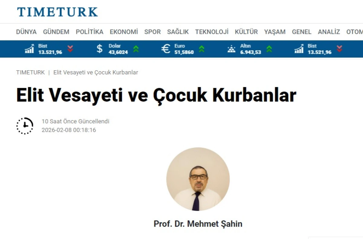 Elit Vesayeti ve &Ccedil;ocuk Kurbanlar
