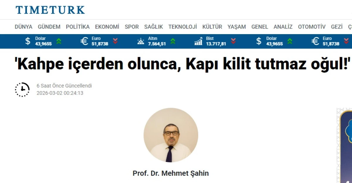 Kahpe i&ccedil;erden olunca, Kapı kilit tutmaz oğul!