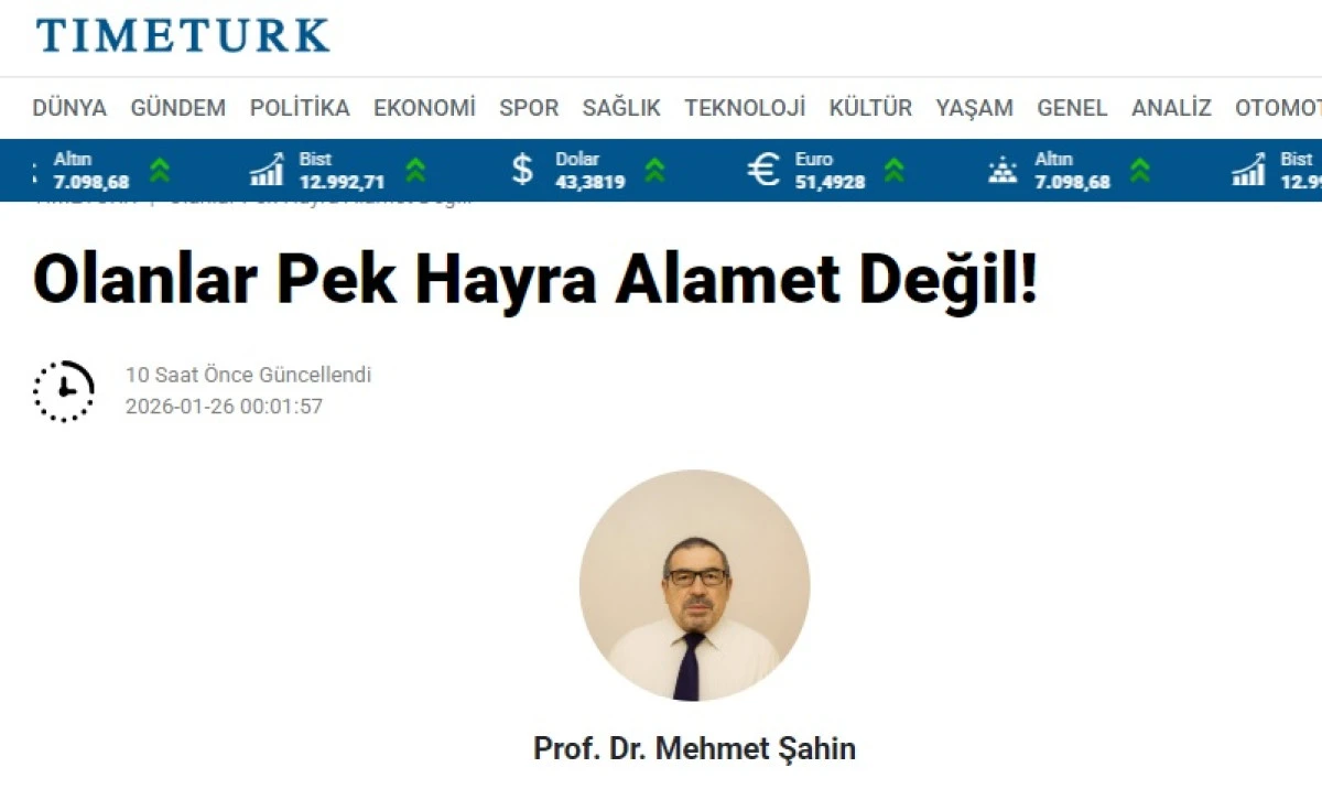 Olanlar Pek Hayra Alamet Değil!